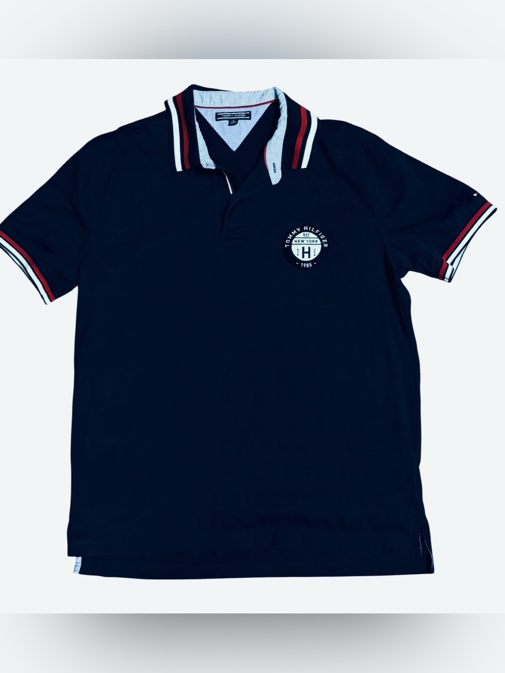 Tommy Hilfiger Navy Polo with Red & White Trim